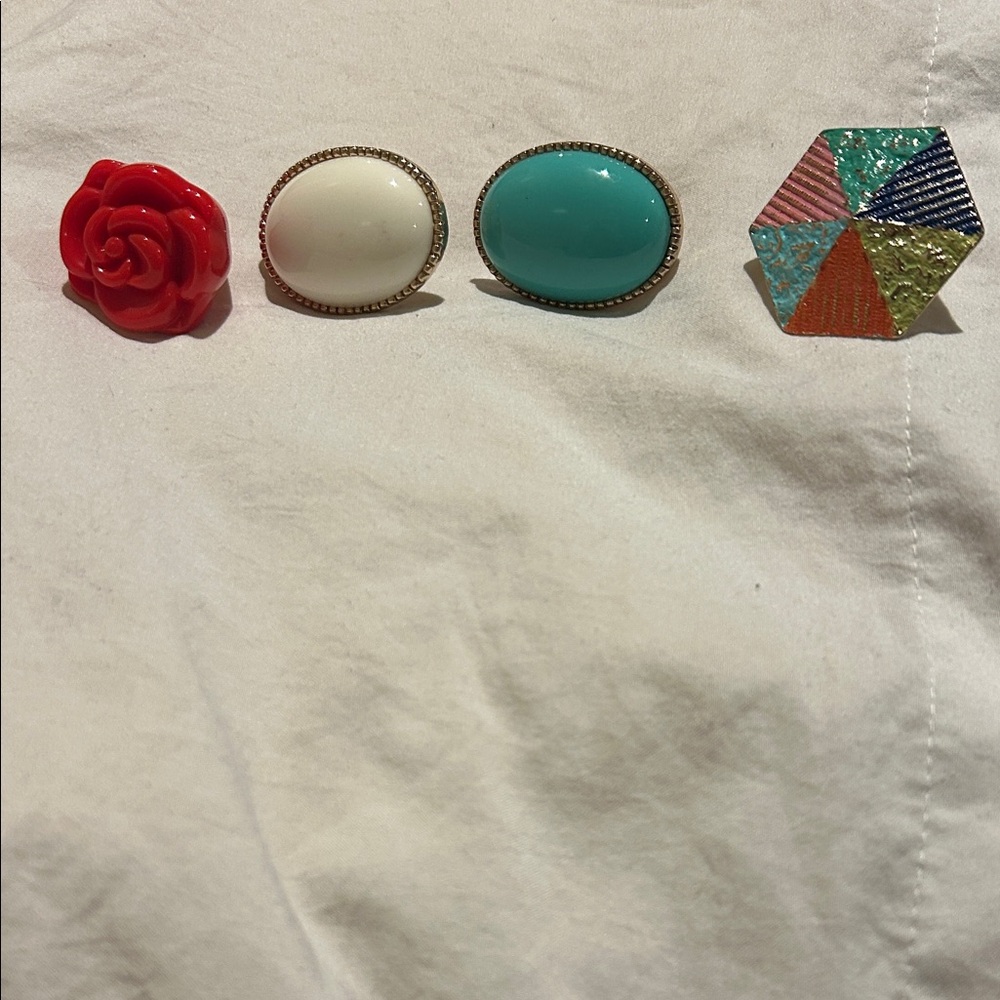 Colorful Statement Ring Set - image 1